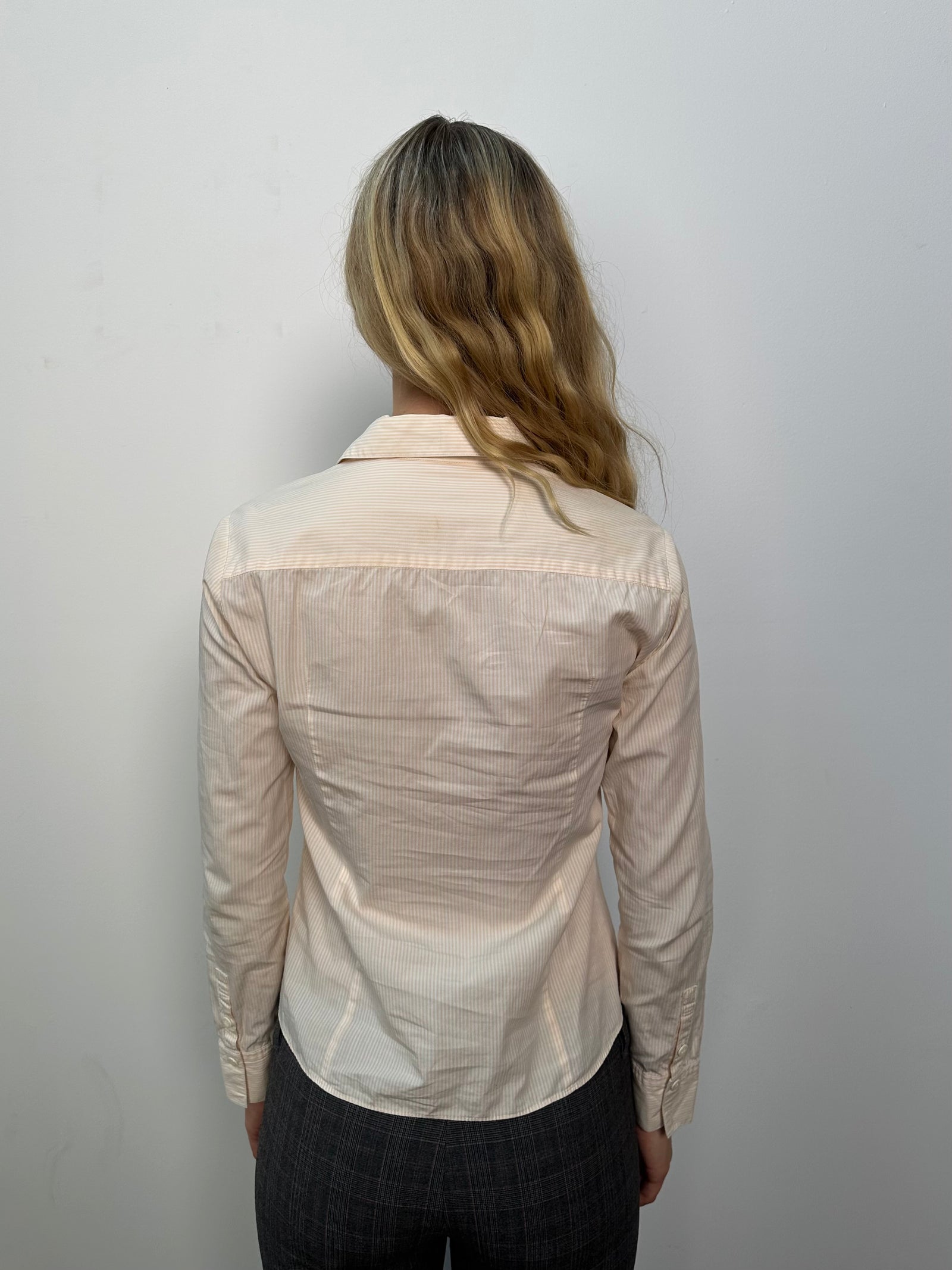 Cream Ruffle Detail Shirt - Size S