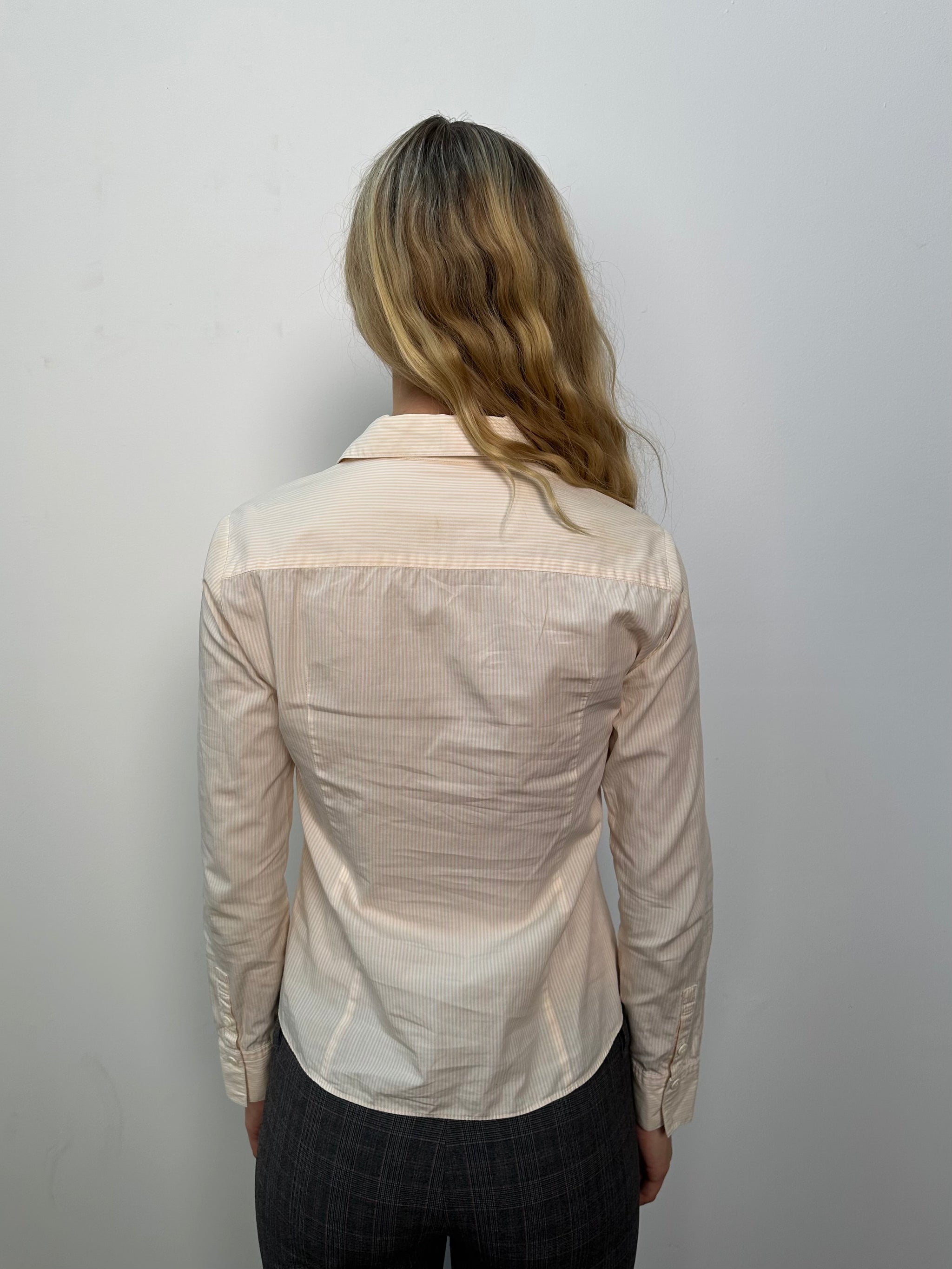 Cream Ruffle Detail Shirt - Size S