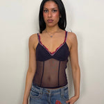 Intimisssi Purple Mesh Corset Cami Top - Size S