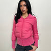 Hot Pink Short Puffer Jacket - Size S