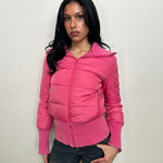Hot Pink Short Puffer Jacket - Size S