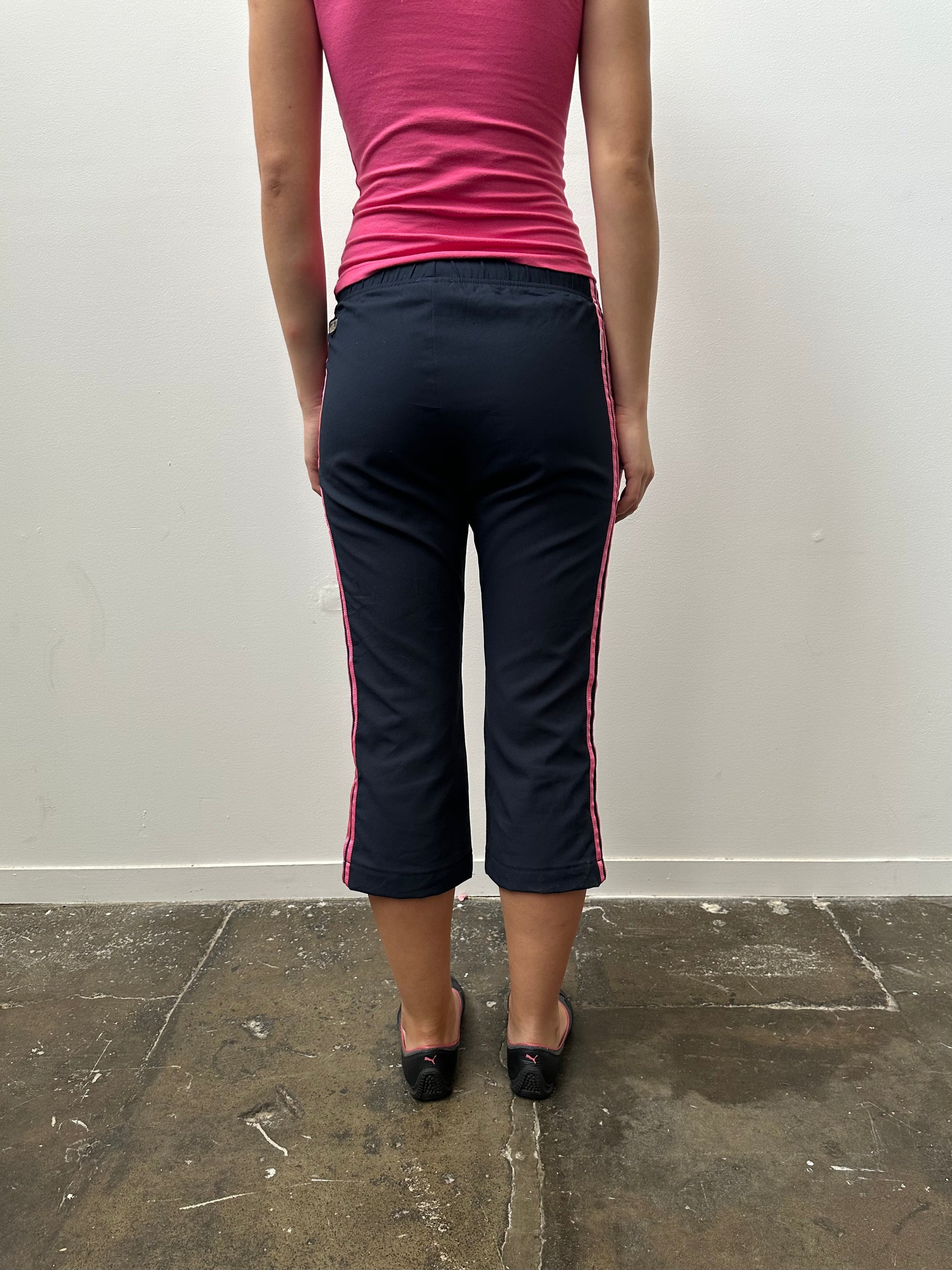 Adidas Navy & Pink Capri Pants - Size S