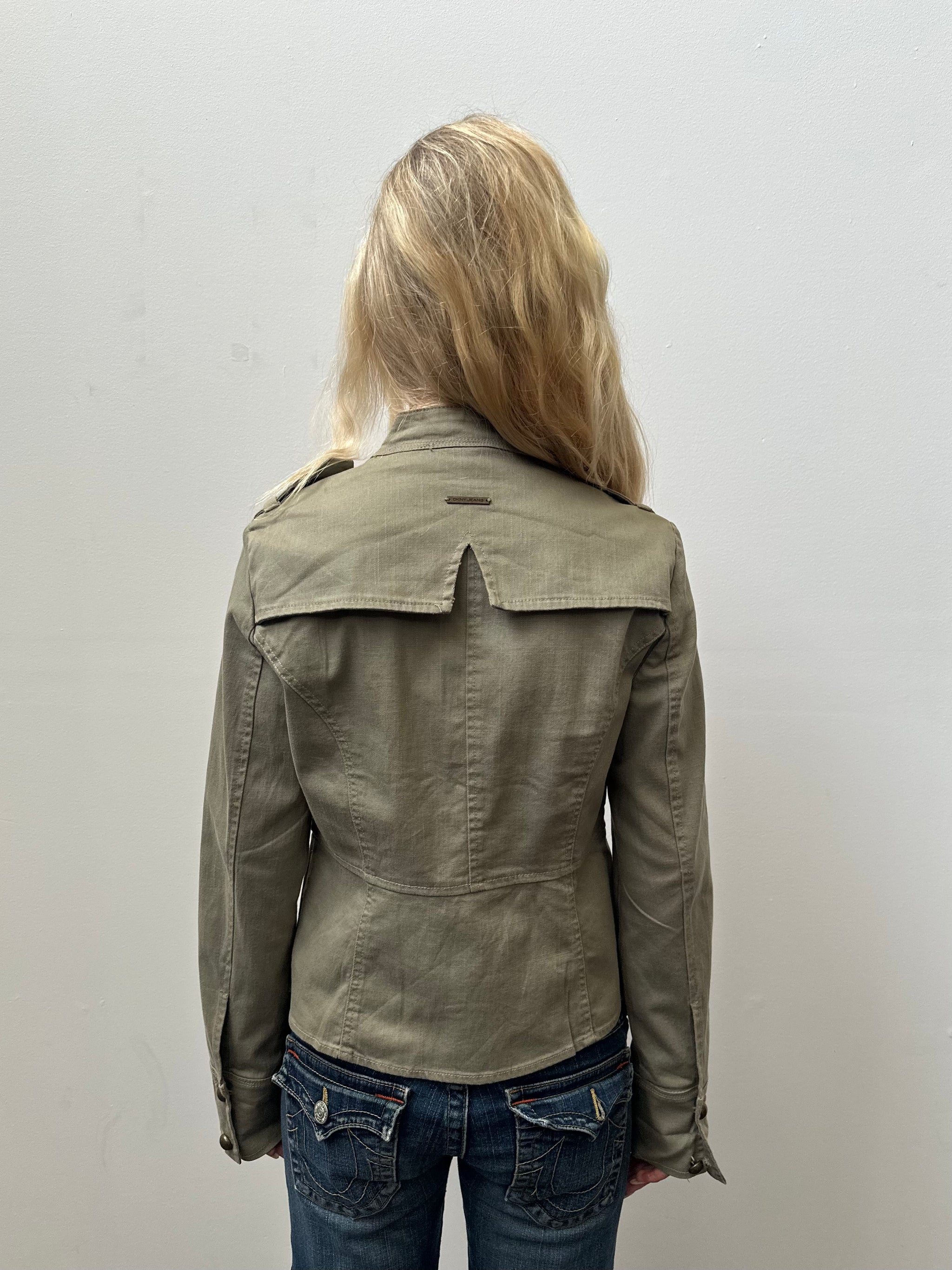 DKNY Light Khaki Napoleon Jacket - Size M