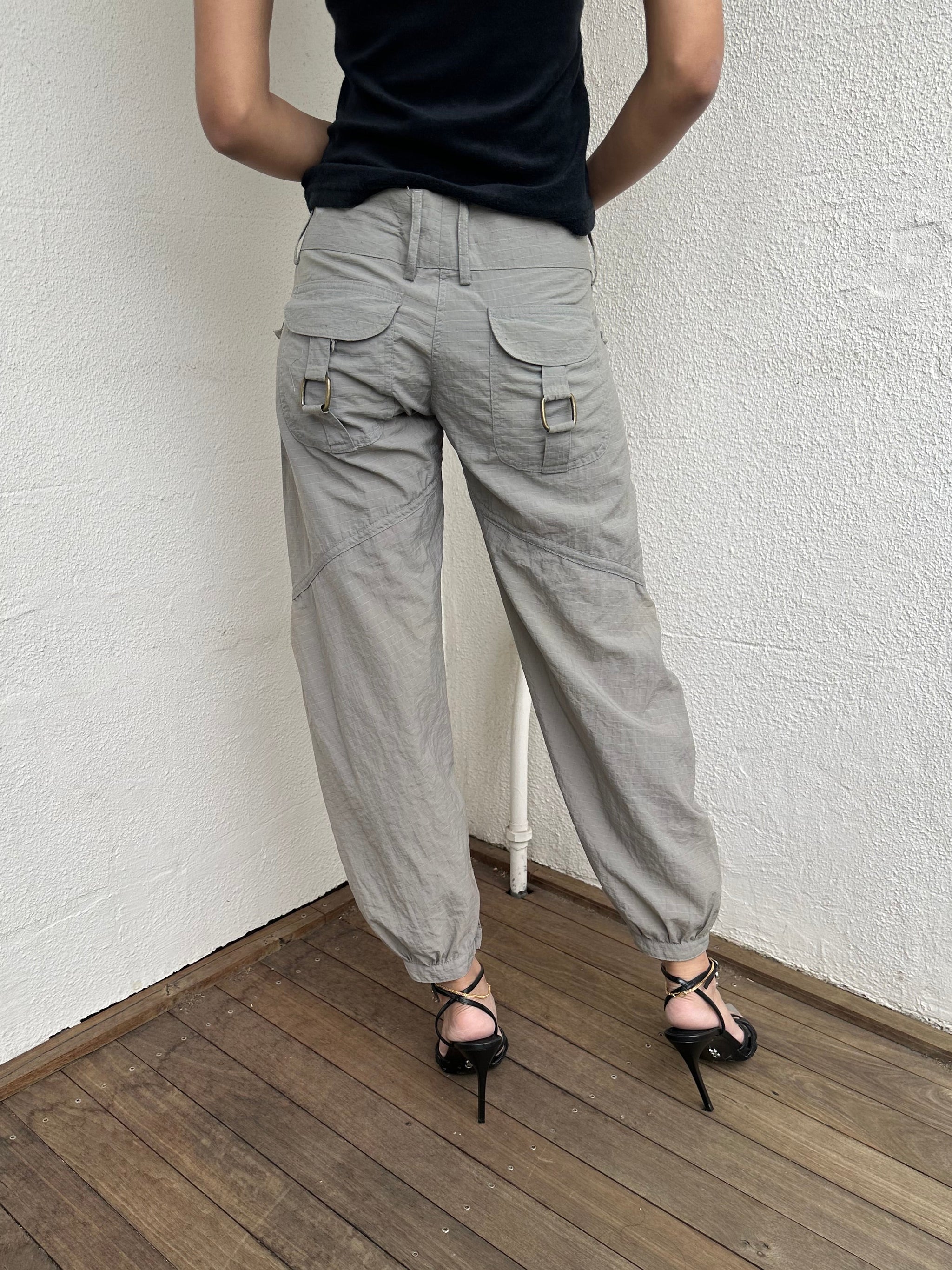 Light Grey Y2K Cargo Pants - Size S