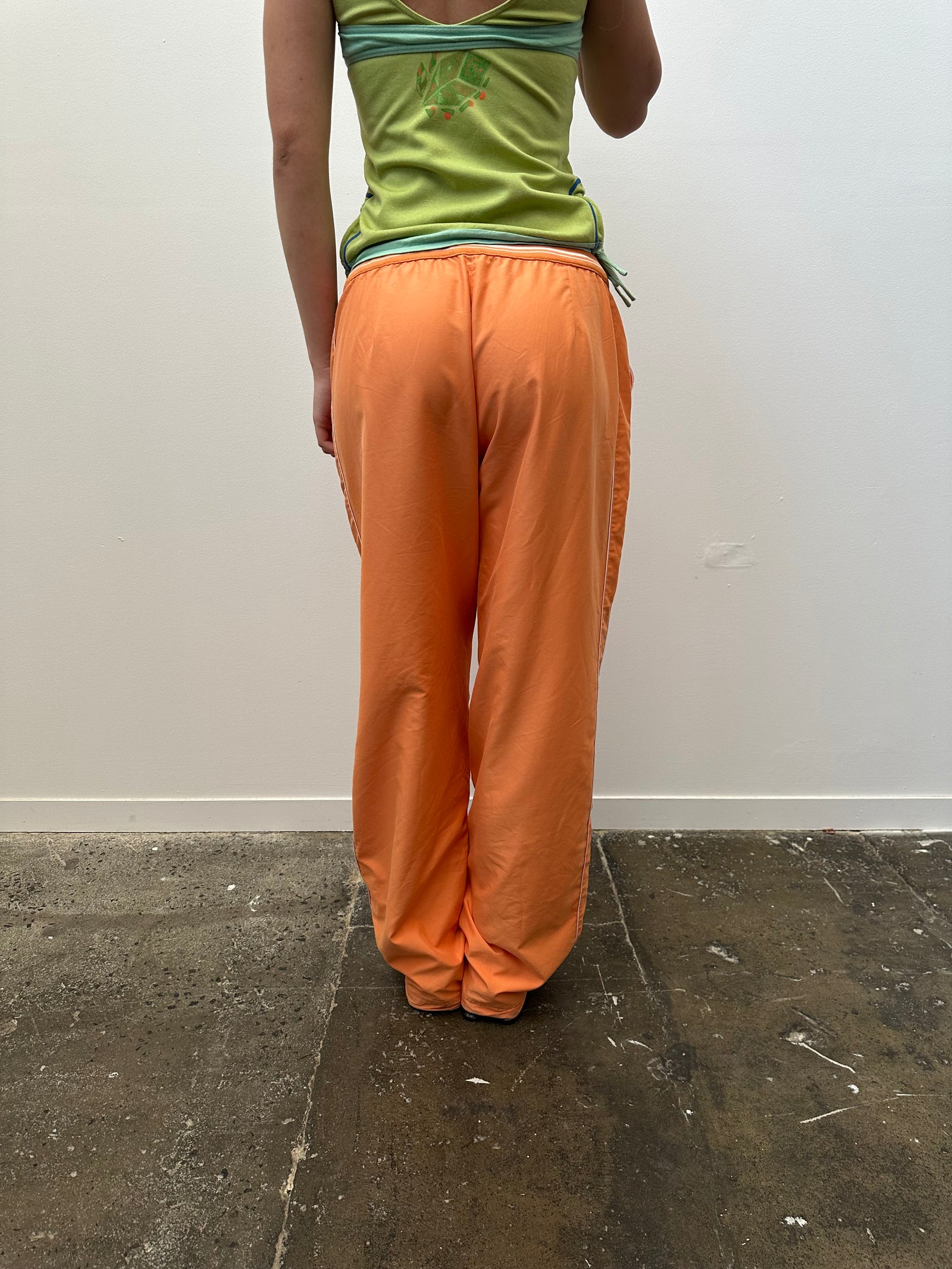 Orange Toggle Hem Track Pants - Size M