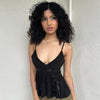 Black Y2K Ruffle Layered Cami - Size S