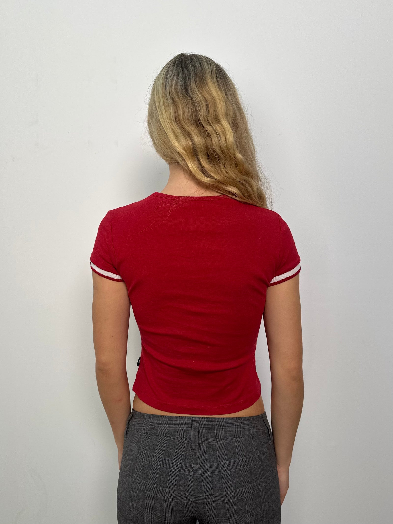 Red Graphic 'One More Time Baby" Baby-T - Size S