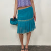 Teal Tiered Midi Skirt - Size M