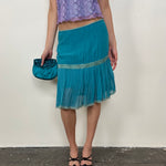 Teal Tiered Midi Skirt - Size M