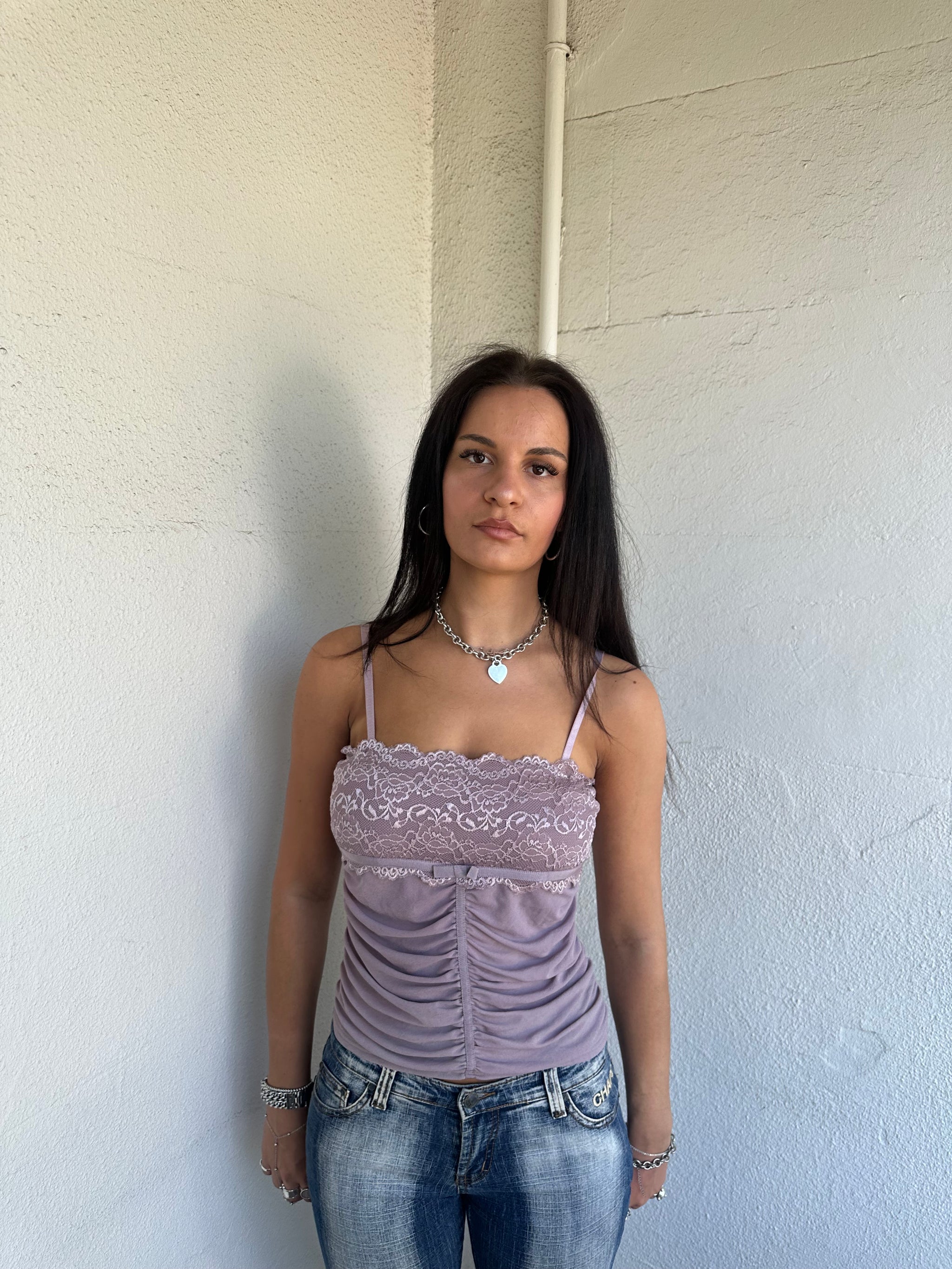 Lilac Ruched Cami Top - Size S