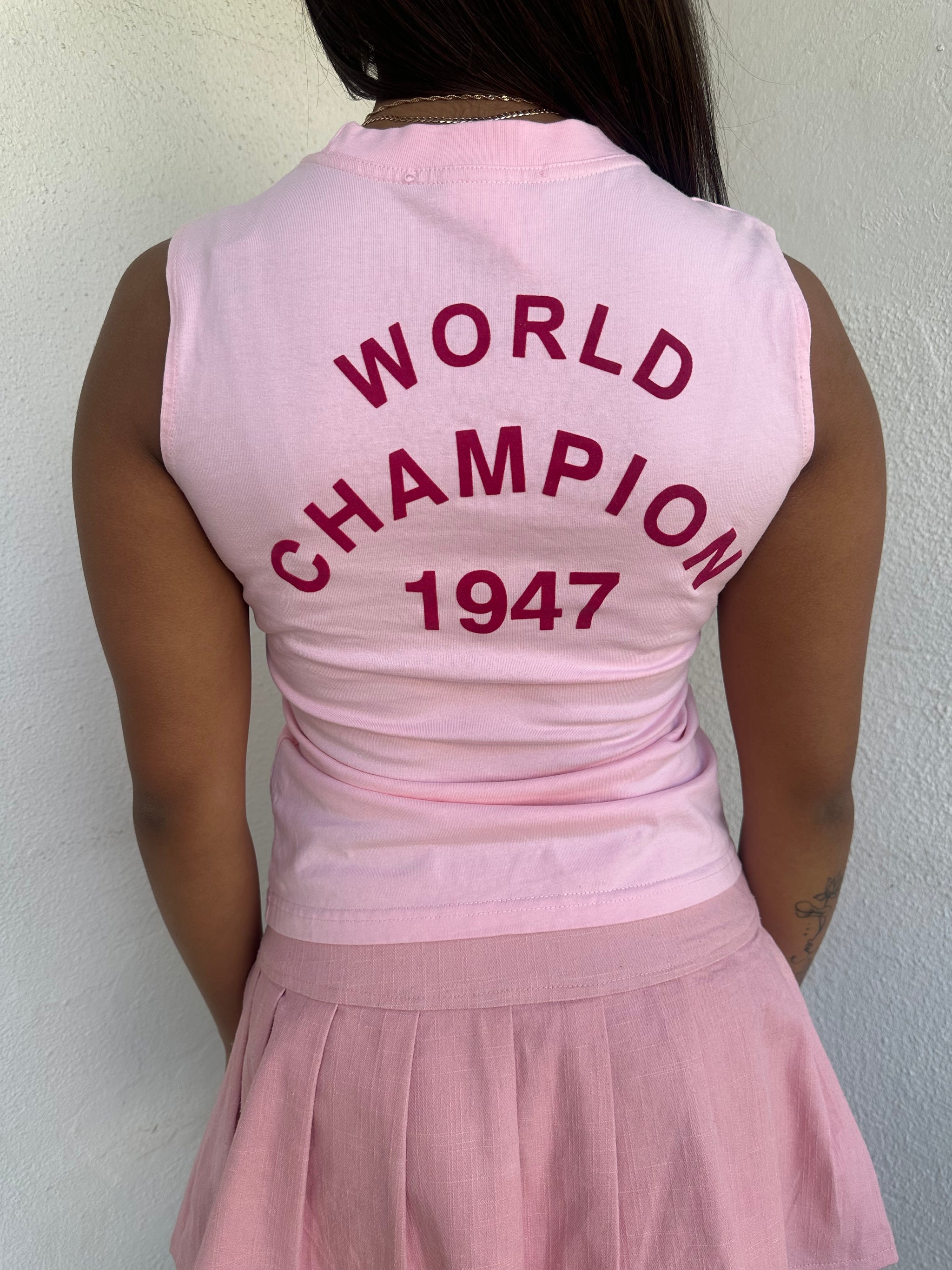 Dior Baby Pink J’adore Graphic Print Tank Top