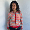 Multi Coloured Stripe Zip Hoodie - Size M