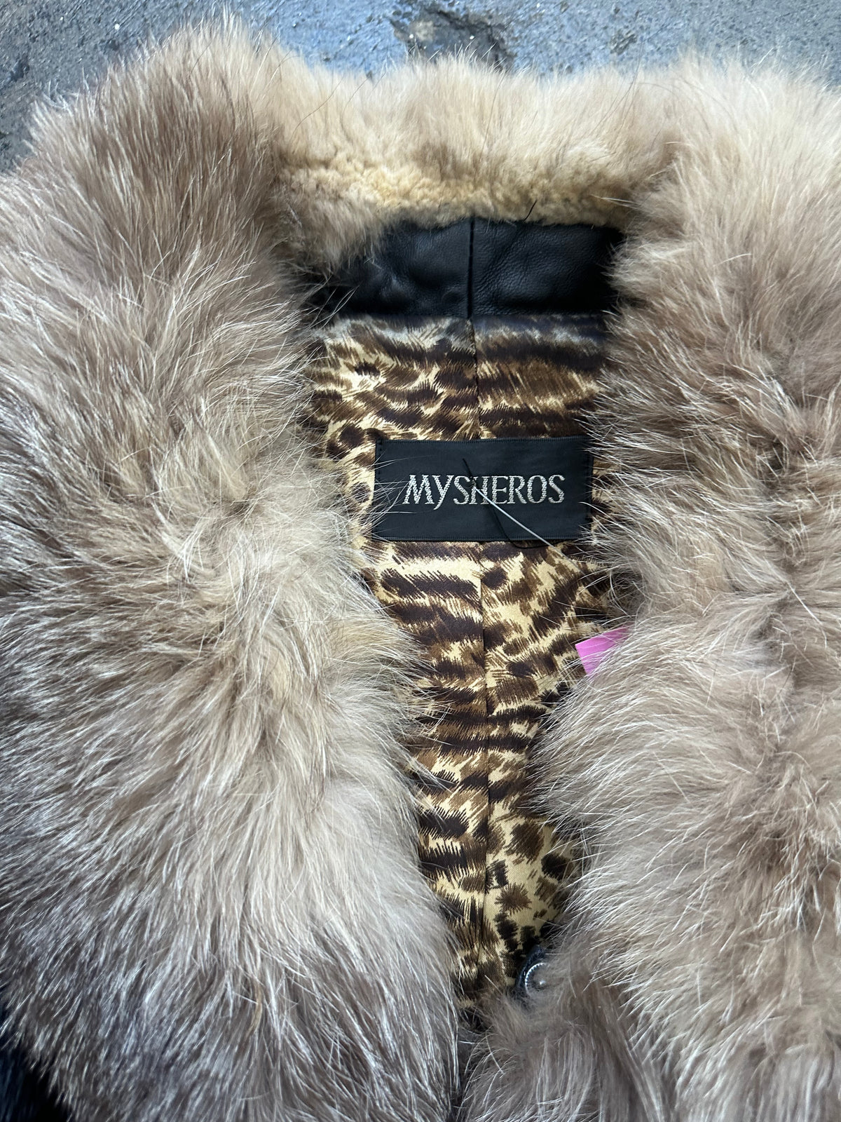Real Fur & Leather Black Jacket - Size M