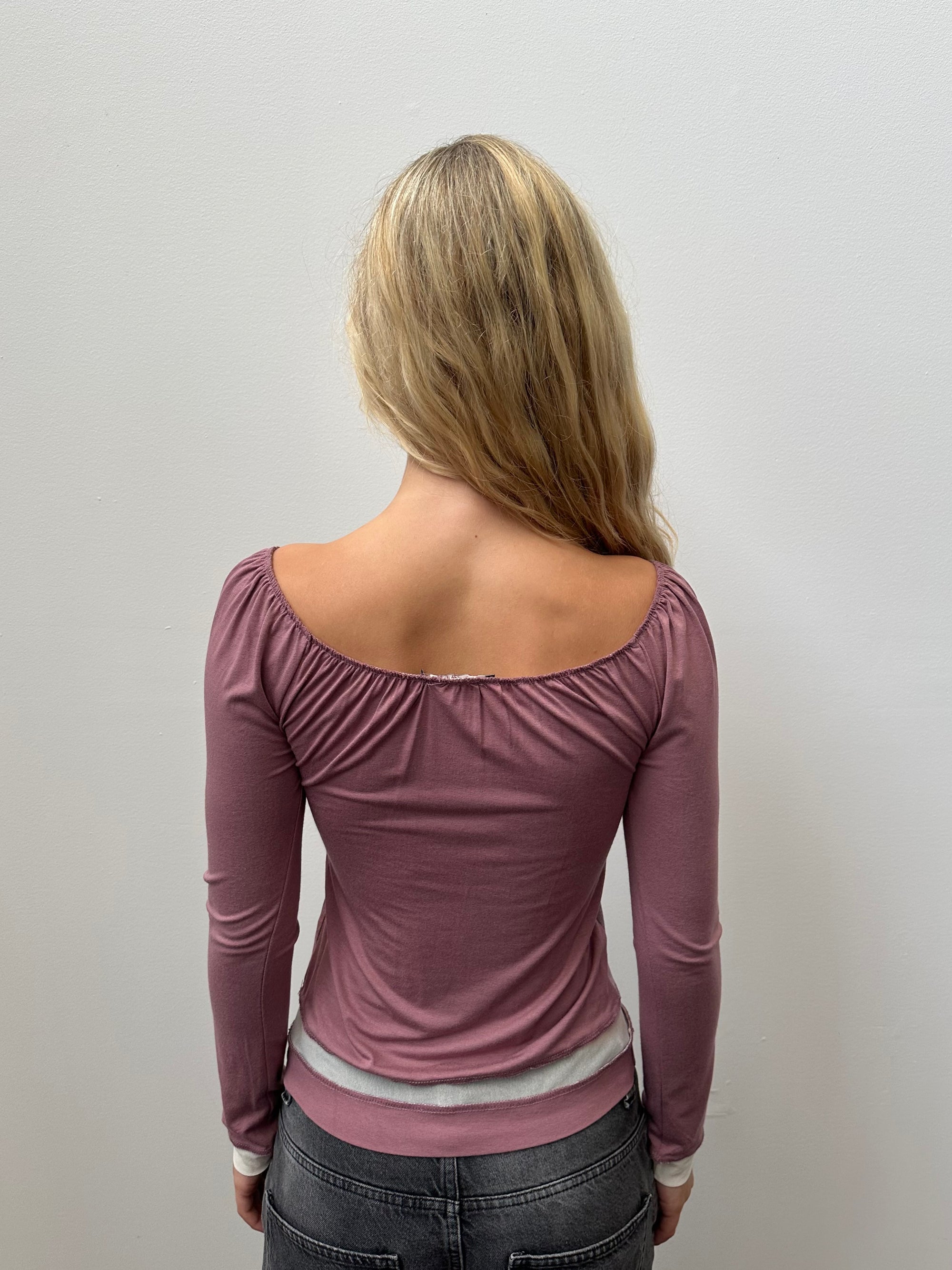 Morgan De Toi Pink Graphic Long Sleeve Top - Size S