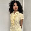 Pastel Yellow Stripe Frill Blouse - Size S