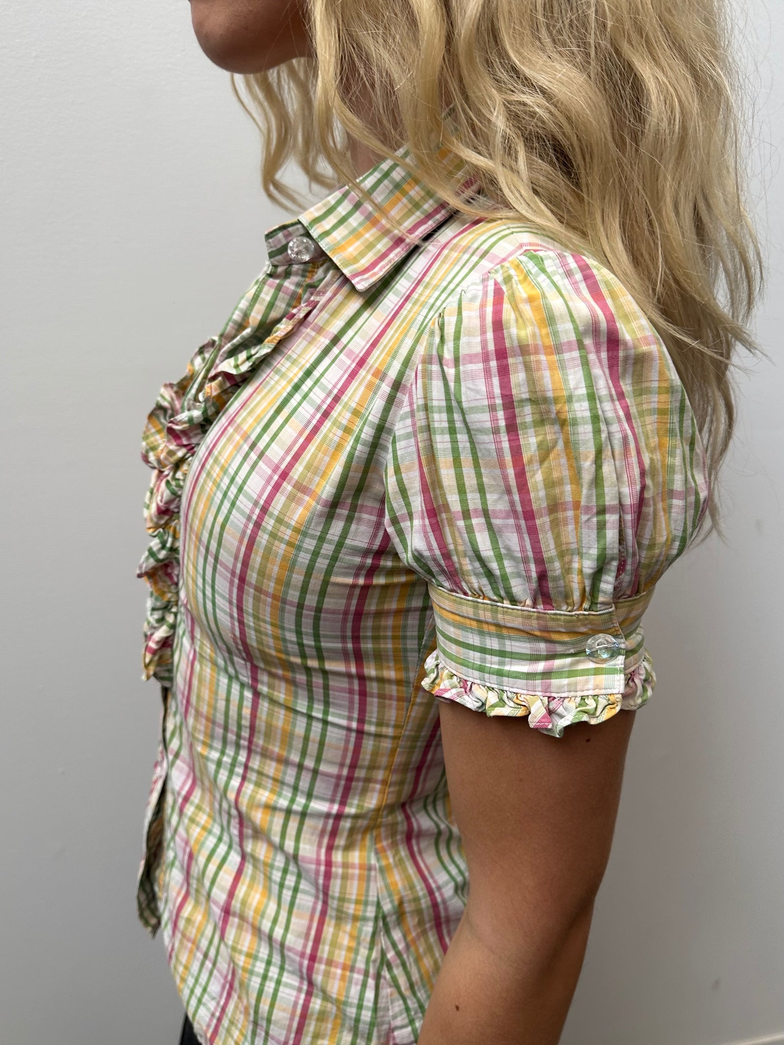 Pastel Multicoloured Check Shirt - Size S
