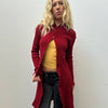 Red Ribbed Maxi Cardigan - Size M