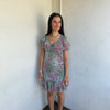 Green & Pink Floral Milkmaid Dress - Size S