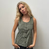 Khaki Hooded Cargo Vest - Size M