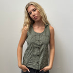 Khaki Hooded Cargo Vest - Size M