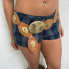 Brown & Gold Oval Disc Belt