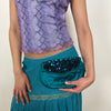 Teal Sequin Clutch Bag