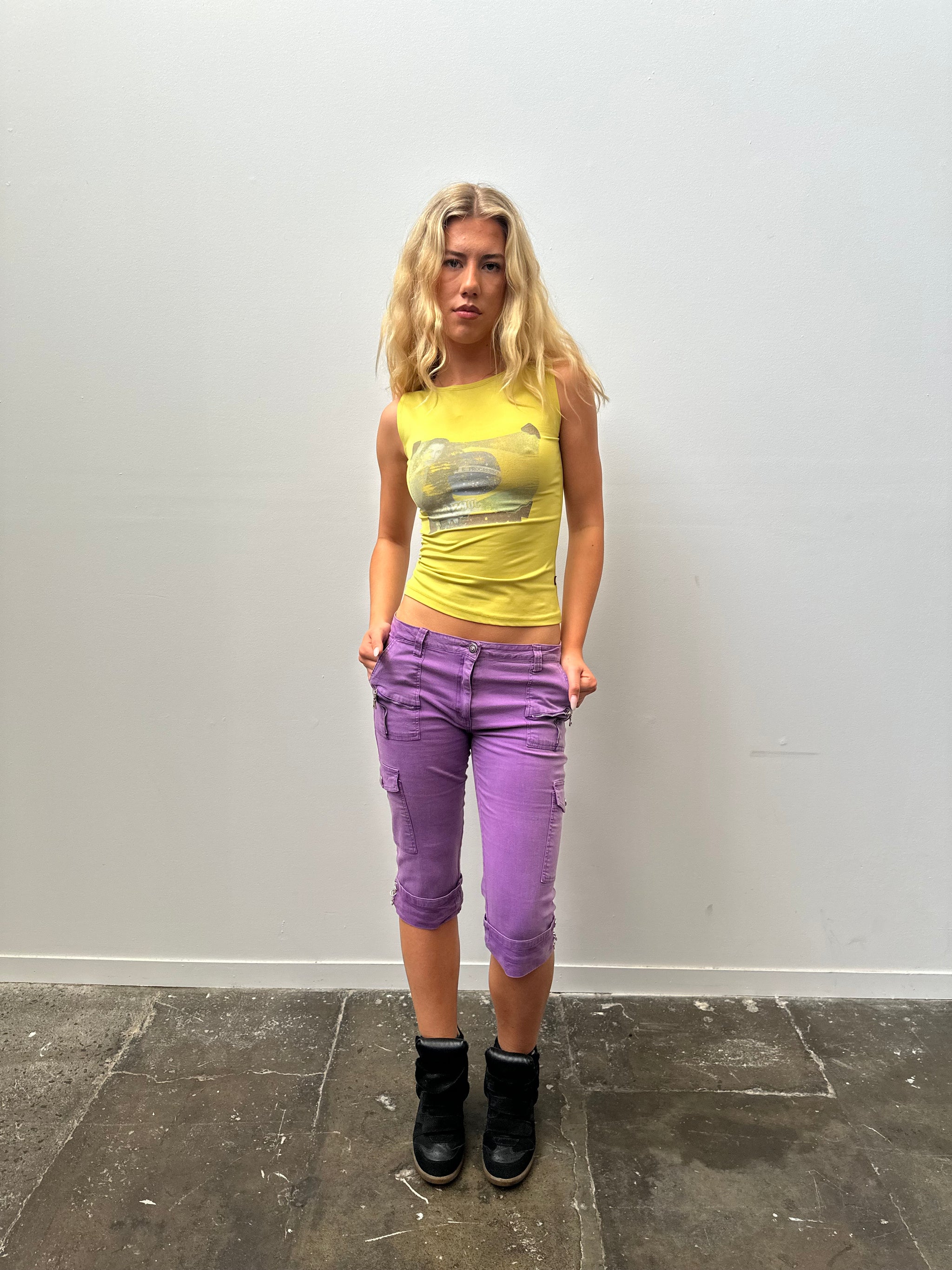 Lilac Cargo Capris - Size S