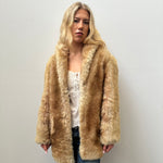 Tan Real Fur Coat - Size L