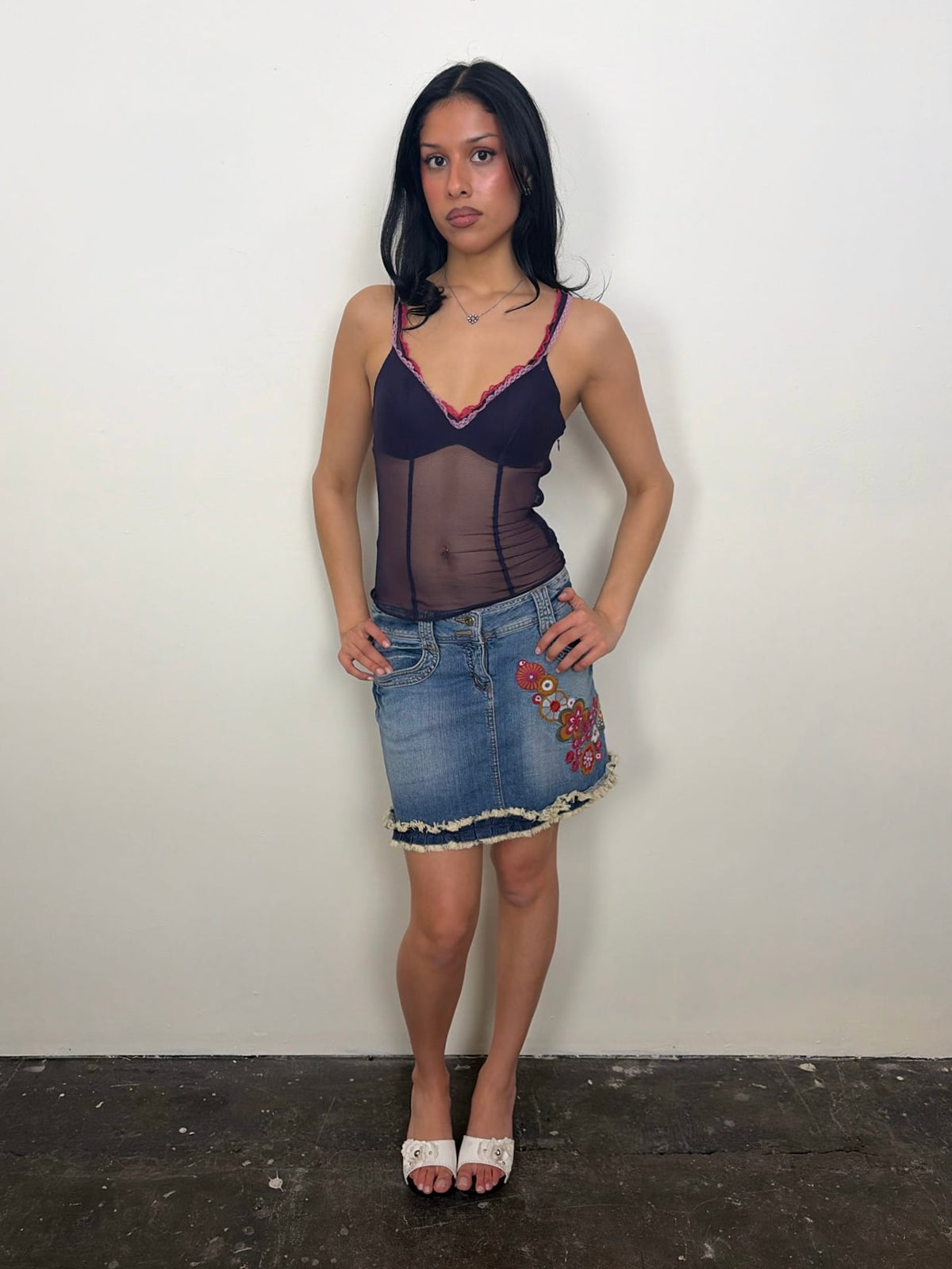 Intimisssi Purple Mesh Corset Cami Top - Size S