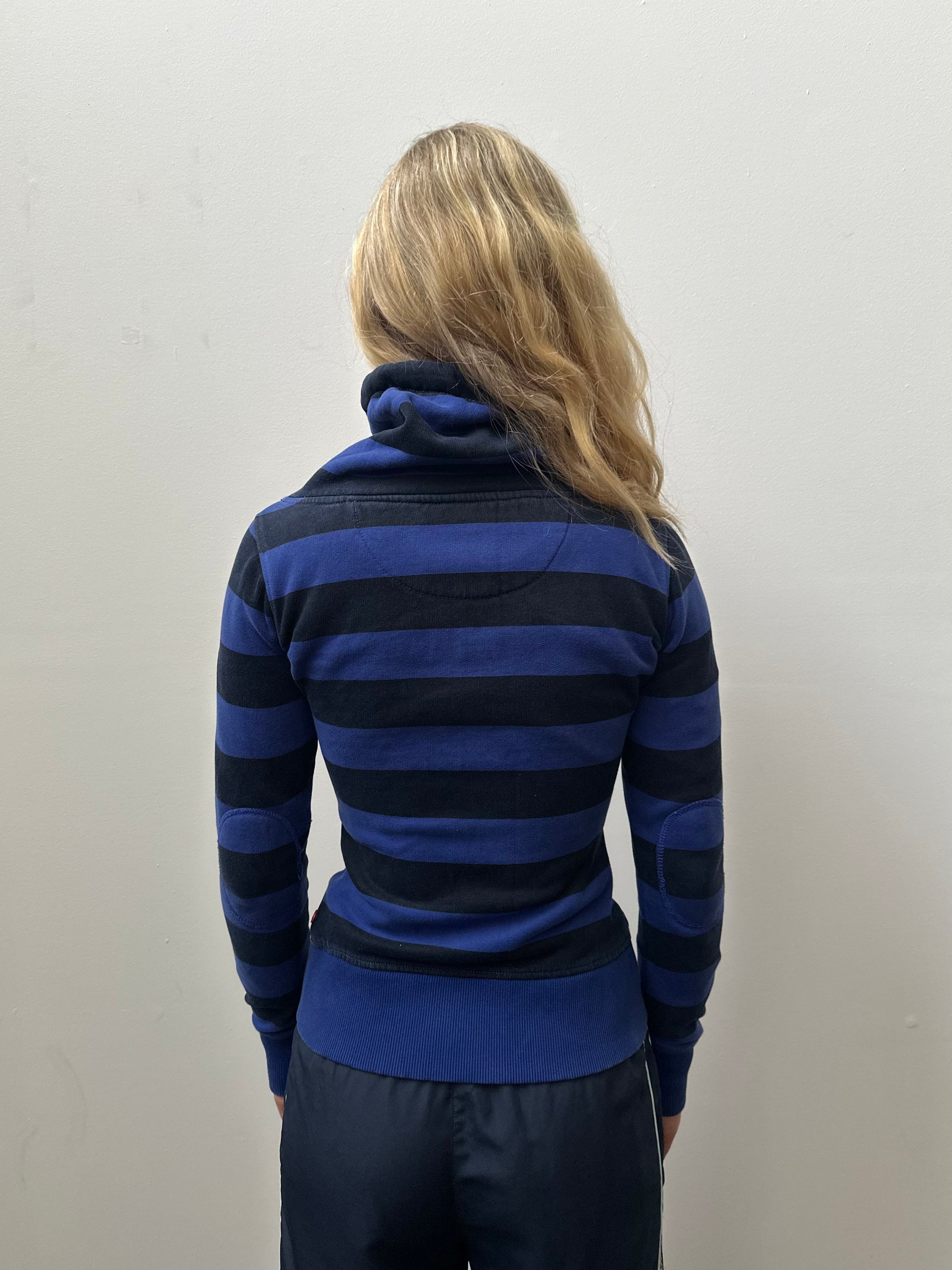 O’neil Blue & Black Stripe Zip Up - Size XS