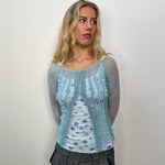 Baby Blue Lace Hook & Eye Cardigan - Size S