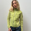 Lime Green Double Zip Fleece Jacket - Size S