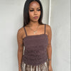 Brown Lace Layered Cami Top