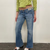 Miss Me Turquoise Studded Low-rise Bootcut Jeans - Size S