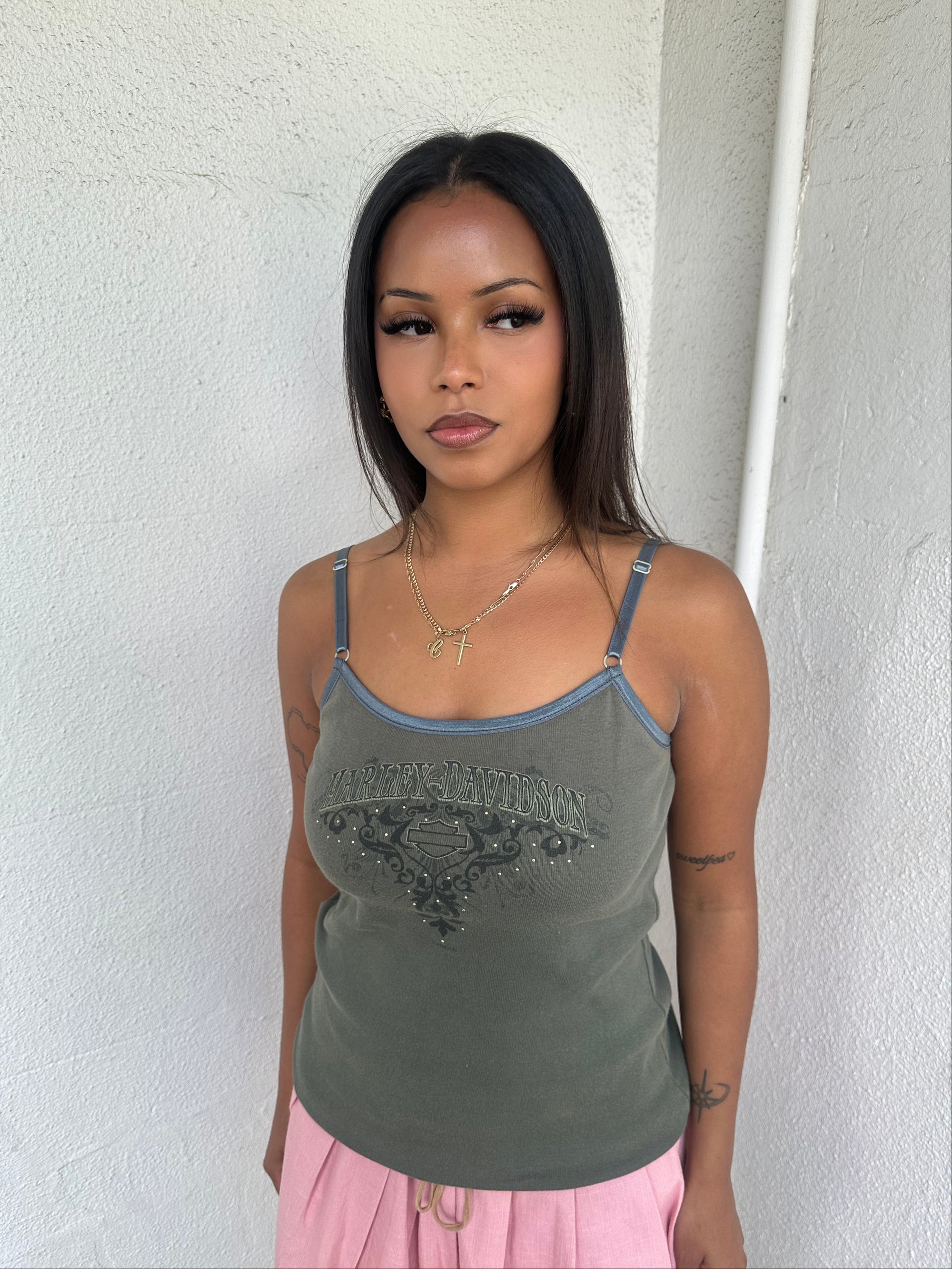 Khaki Harley Davison Cami Top
