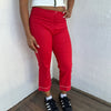 Red Y2K Cropped Pants - Size S
