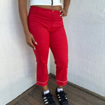 Red Y2K Cropped Pants - Size S