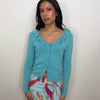 Moschino Turquoise Ruffle Cardigan - Size M