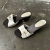 White Flower Sandal Clogs - Size EU 39