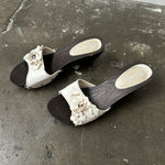 White Flower Sandal Clogs - Size EU 39