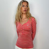 Hollister Pink Stripe Long Sleeve Top - Size S