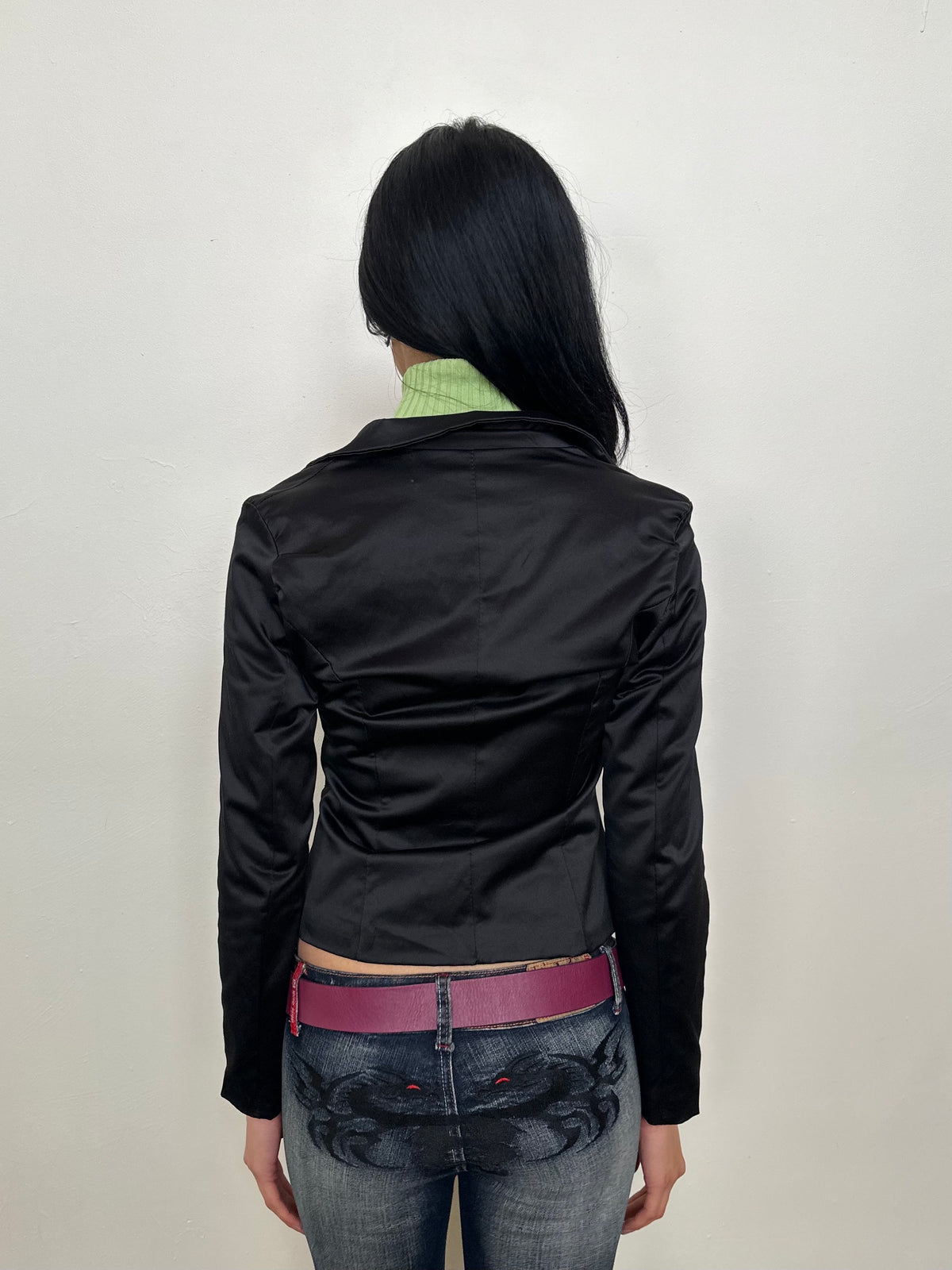 Miss Sixty Black Satin Blazer - Size XS