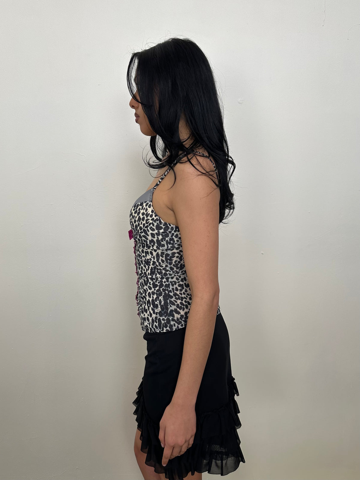 Intimissimi Grey Leopard Print Corset - Size S