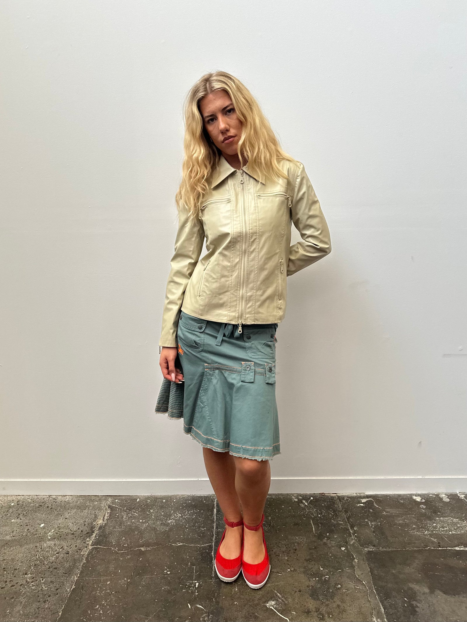 Cream PVC jacket - Size M