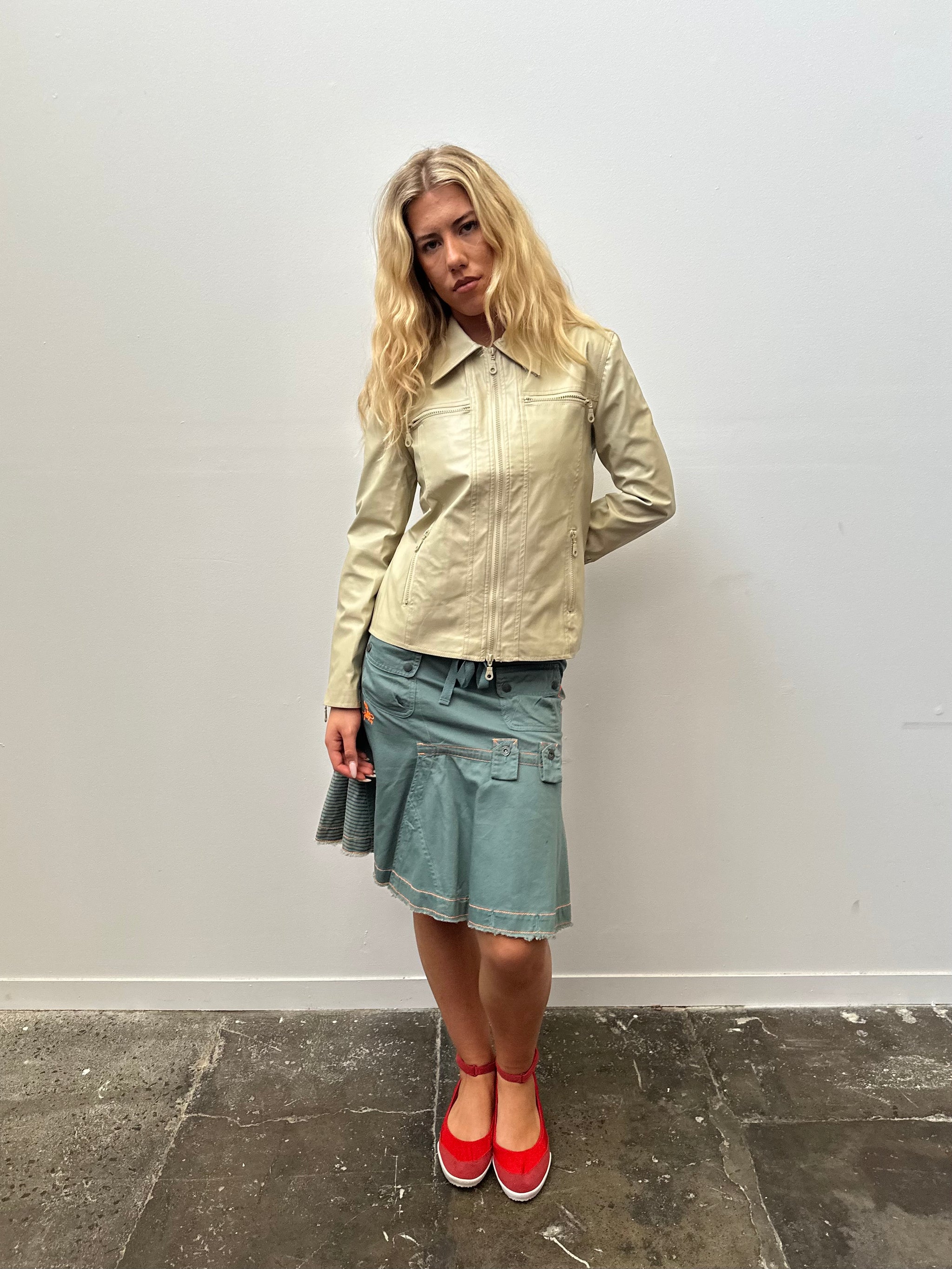 Cream PVC jacket - Size M