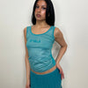Shimmer Turquoise Graphic Tank Top - Size M