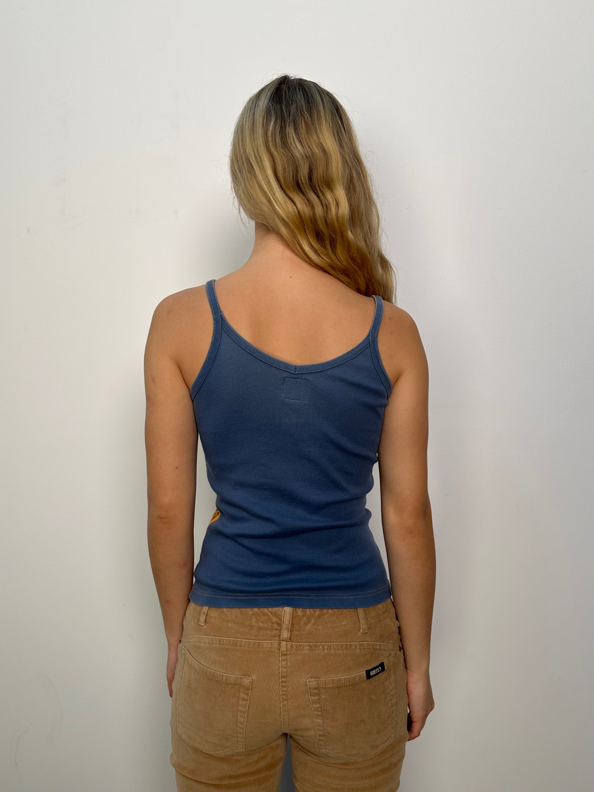 Blue & Orange Hawaii Graphic Print Cami Top - Size M