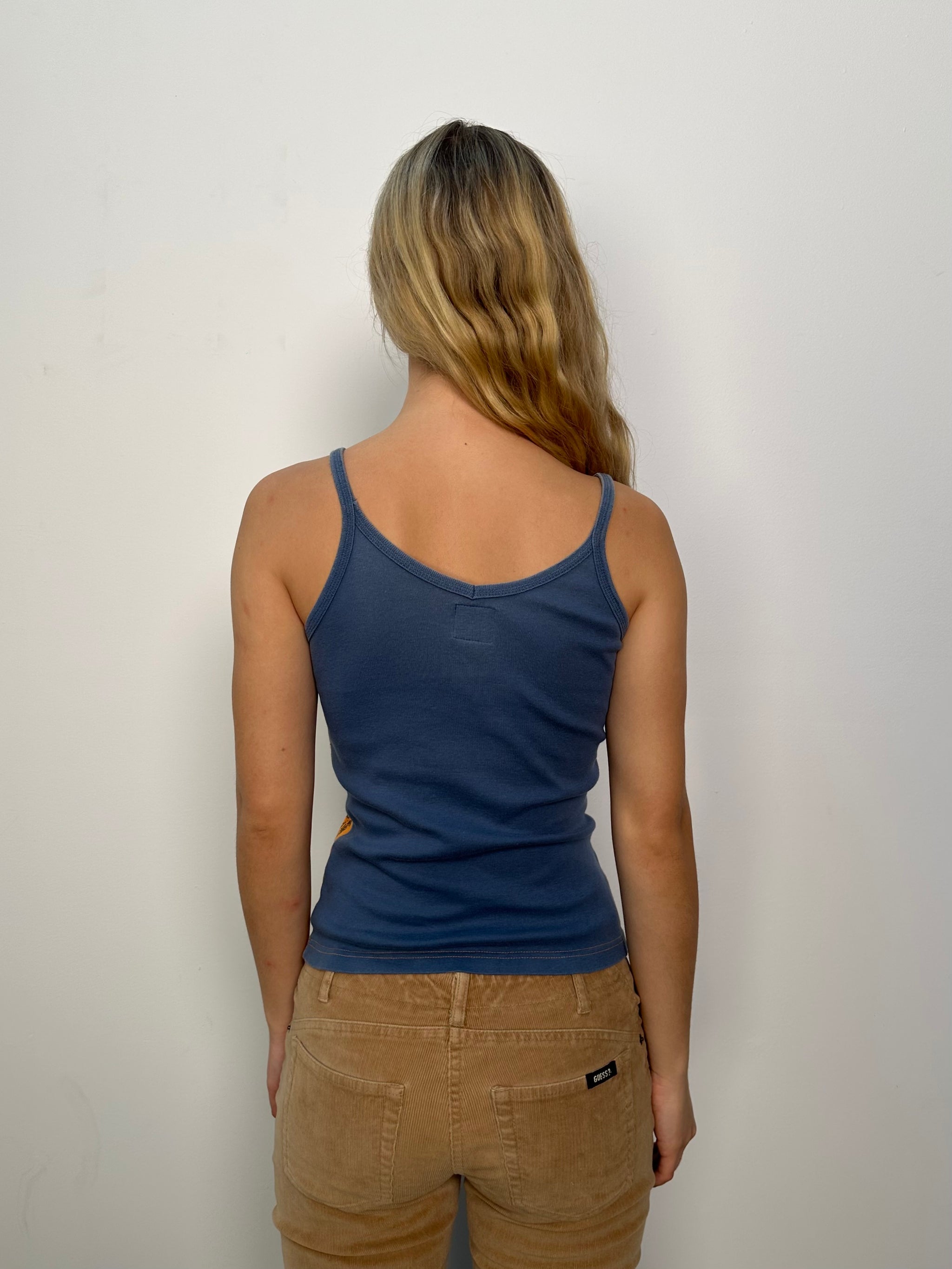 Blue & Orange Hawaii Graphic Print Cami Top - Size M