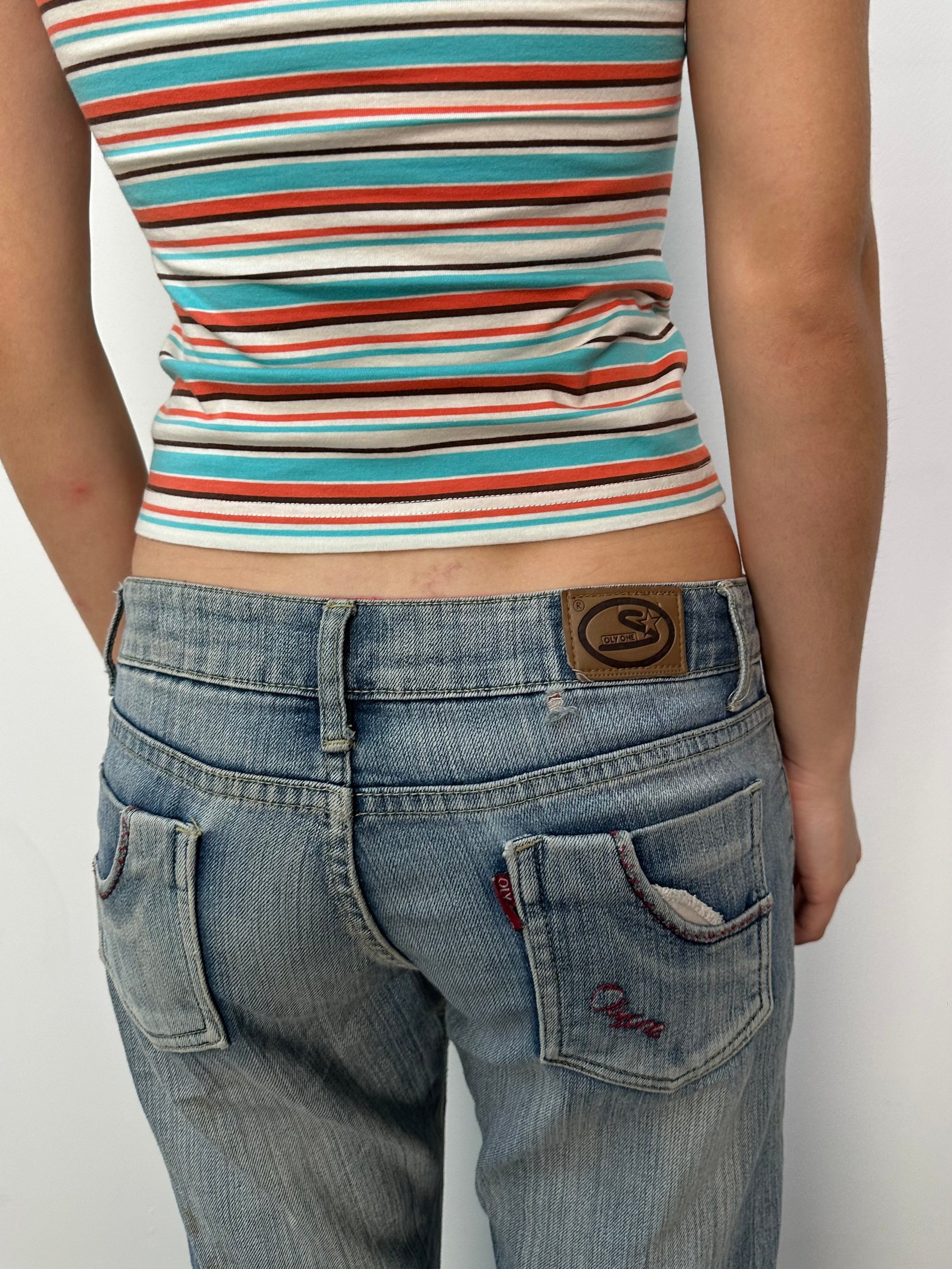 Low-Rise Light Wash Straight LegJeans - Size M