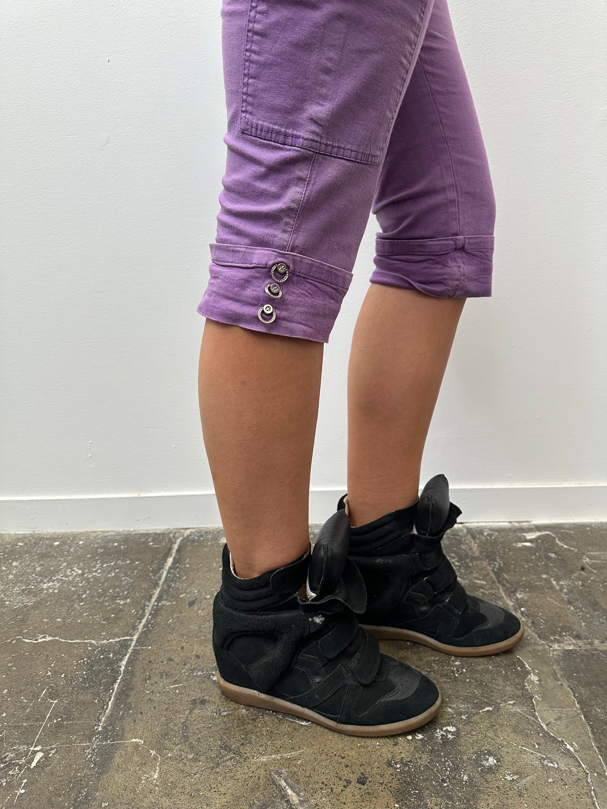 Lilac Cargo Capris - Size S